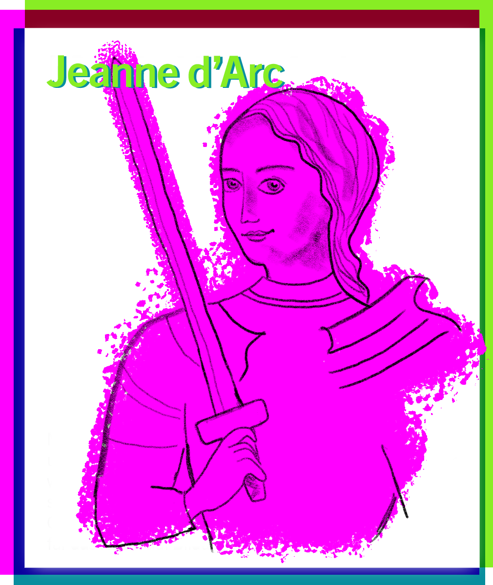 Eine Comic-Illustration zeigt eine Frau mit Schwert in der Hand.